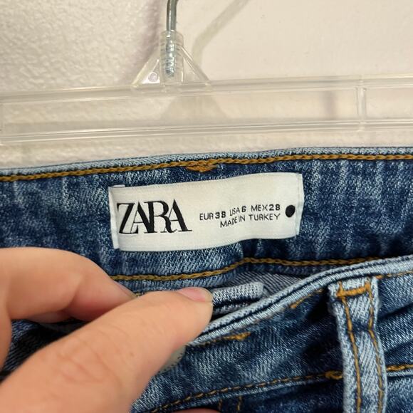 Zara Sailor Front Pocket Cropped Boot Cut Jeans Size 6 - Picture 4 of 6